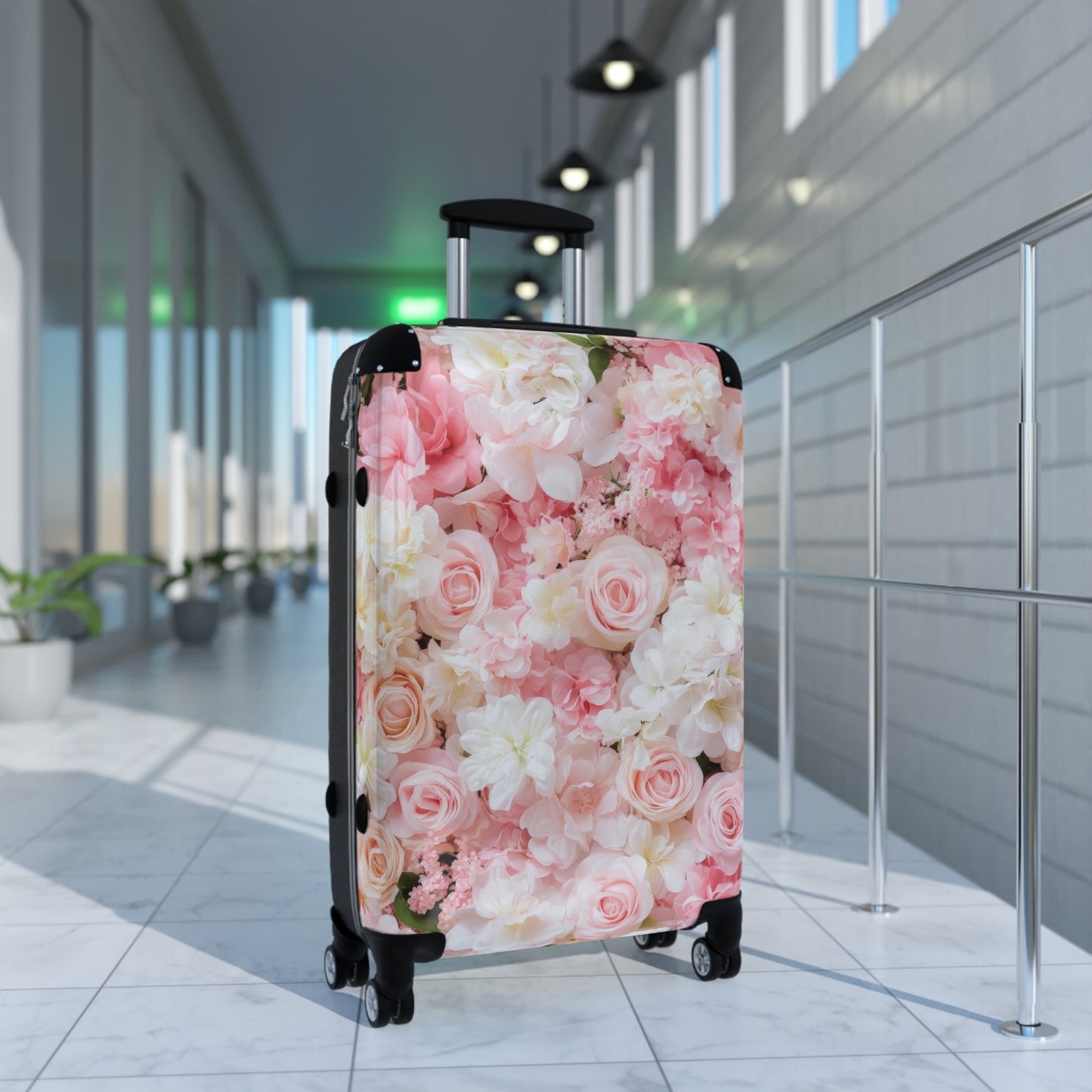 Nature Flowers Floral Border Pastel Art Carry-On Suitcase - Stylish Luggage for Travelers