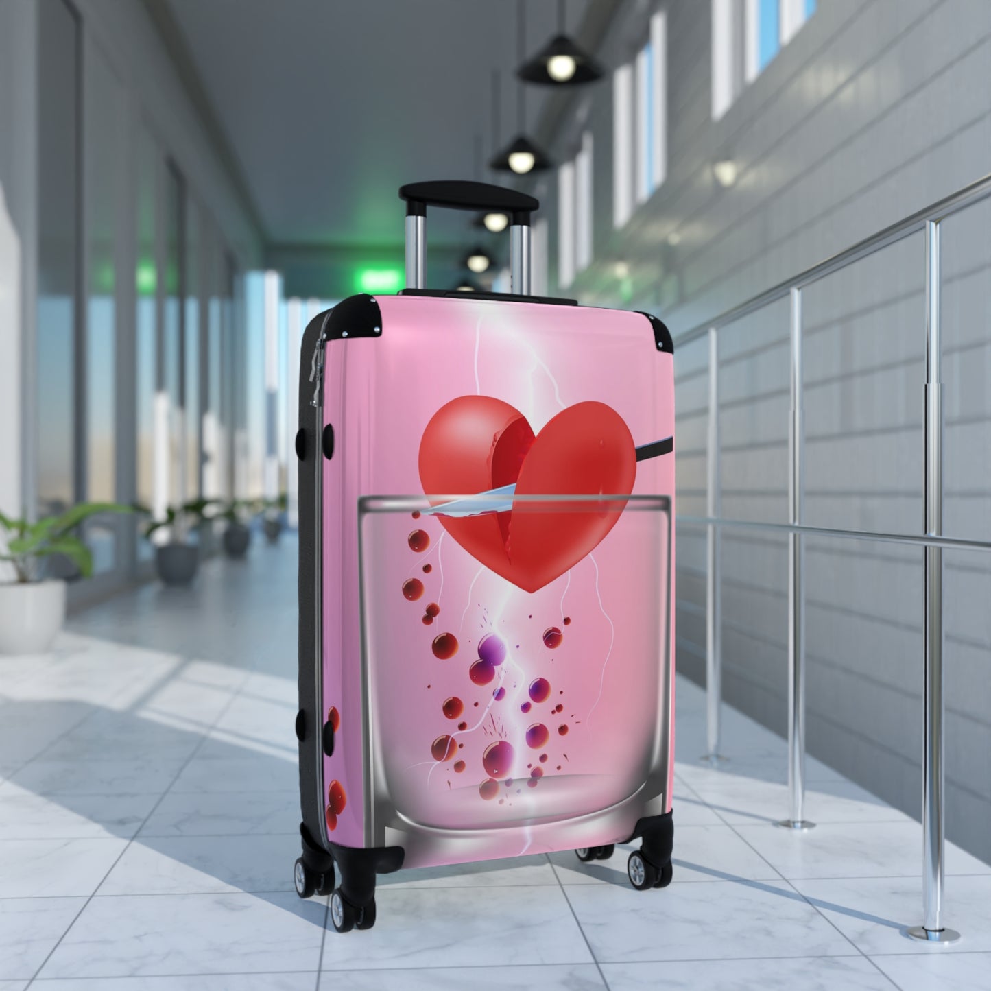 Love Broken Glass Heart Art Carry-On Suitcase - Stylish Luggage for Travelers