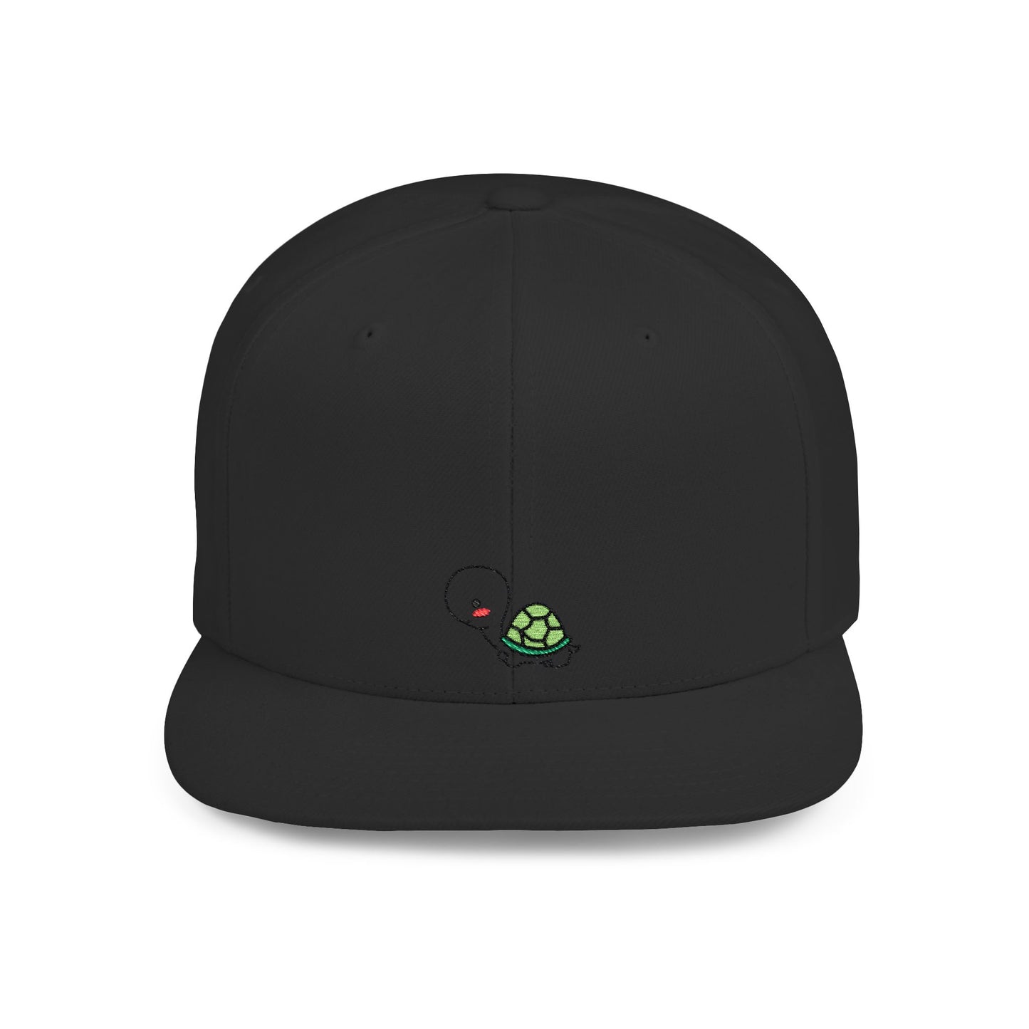 Icons Embroidered Cute Turtle Flat Bill Snapback – Lightweight, Custom Fit, Premium Quality
