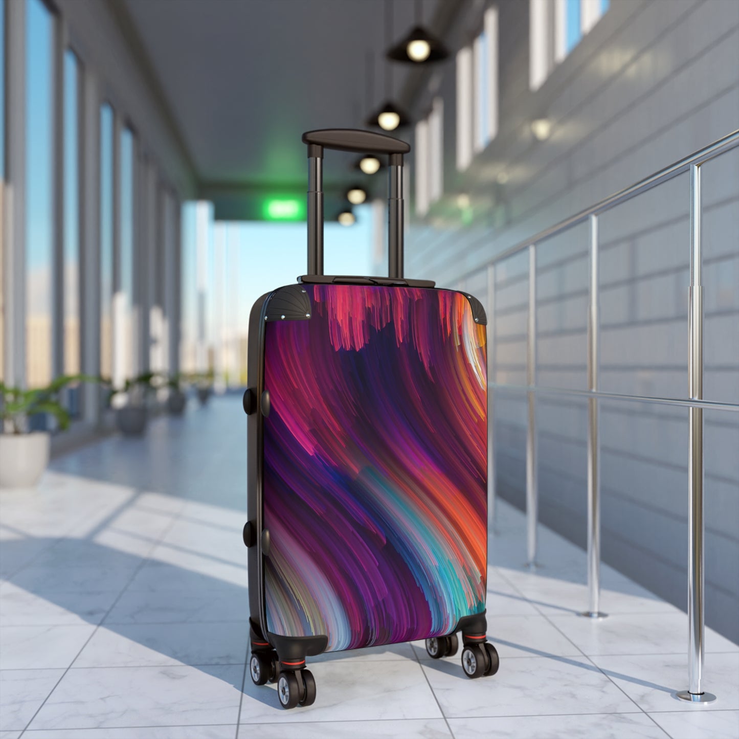 Abstract Swirl Pattern Carry-On Suitcase - Stylish Luggage for Travelers