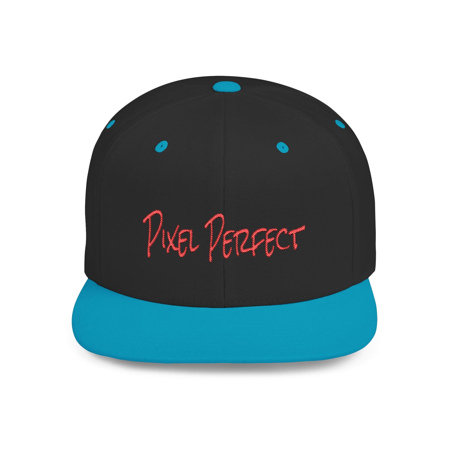 Text Pixel Perfect Flat Bill Snapback – Lightweight, Custom Fit, Premium Quality