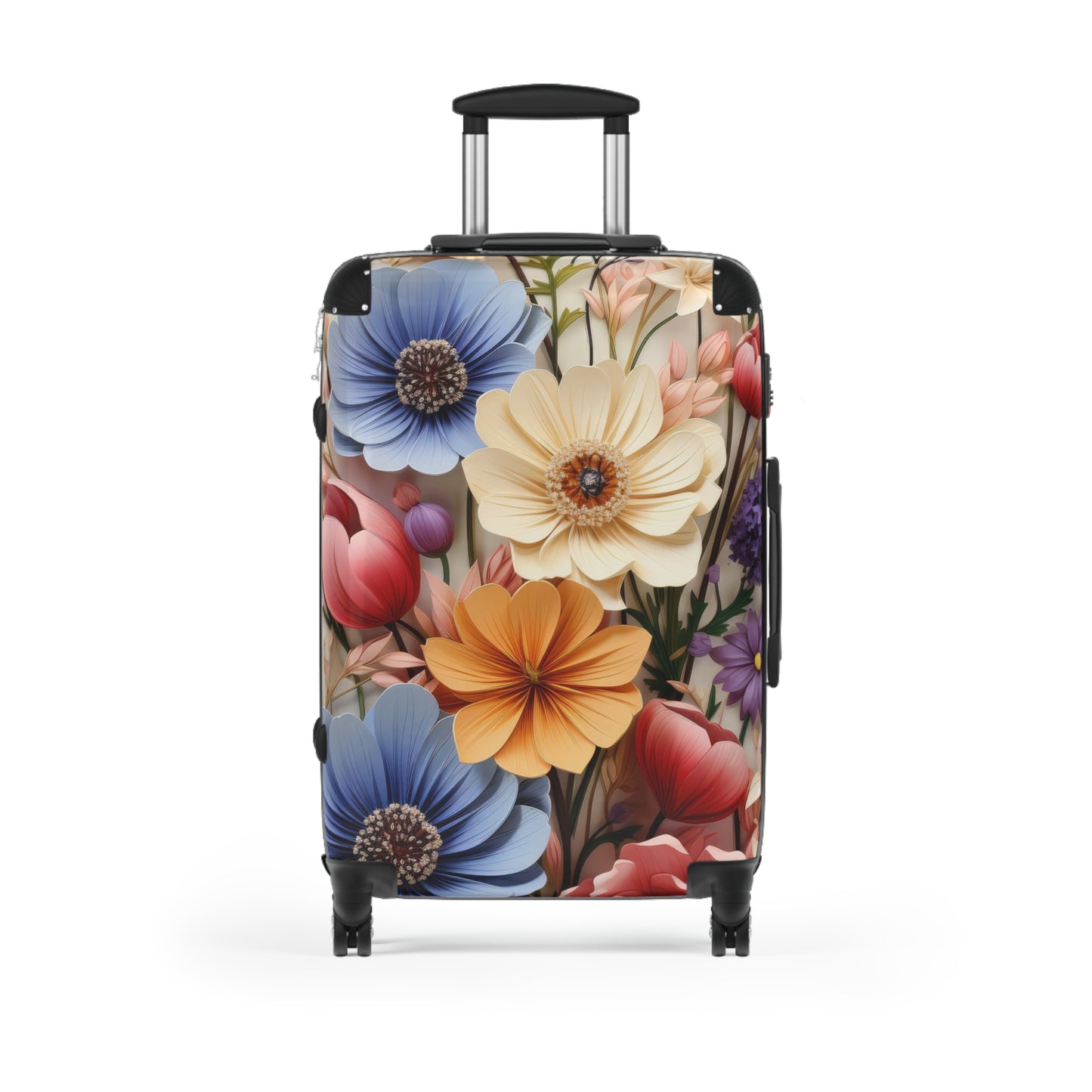Nature Flowers Floral Paper Art Carry-On Suitcase - Stylish Luggage for Travelers