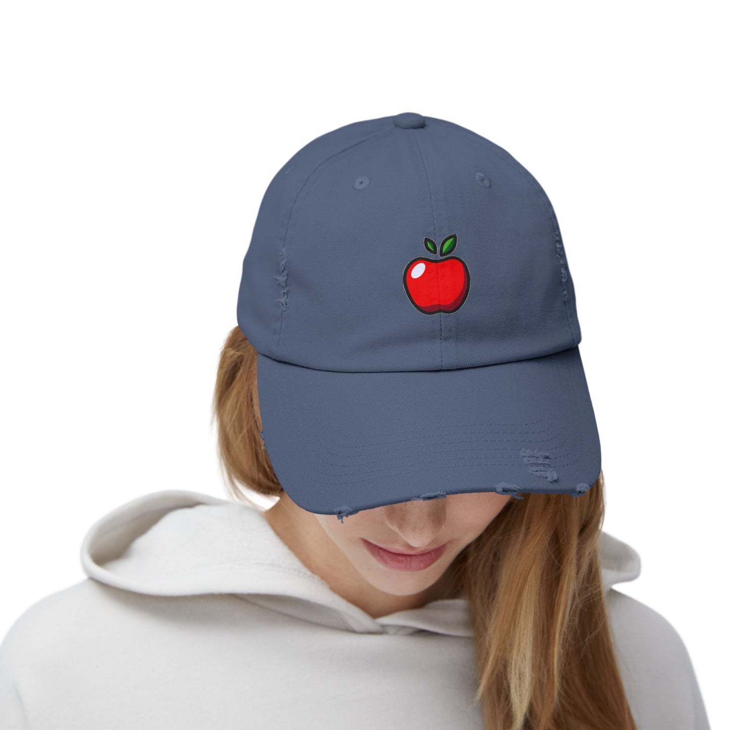 Apple Vintage Distressed Dad Hat Unisex Adjustable Cotton Twill Baseball Cap for Casual Everyday Wear
