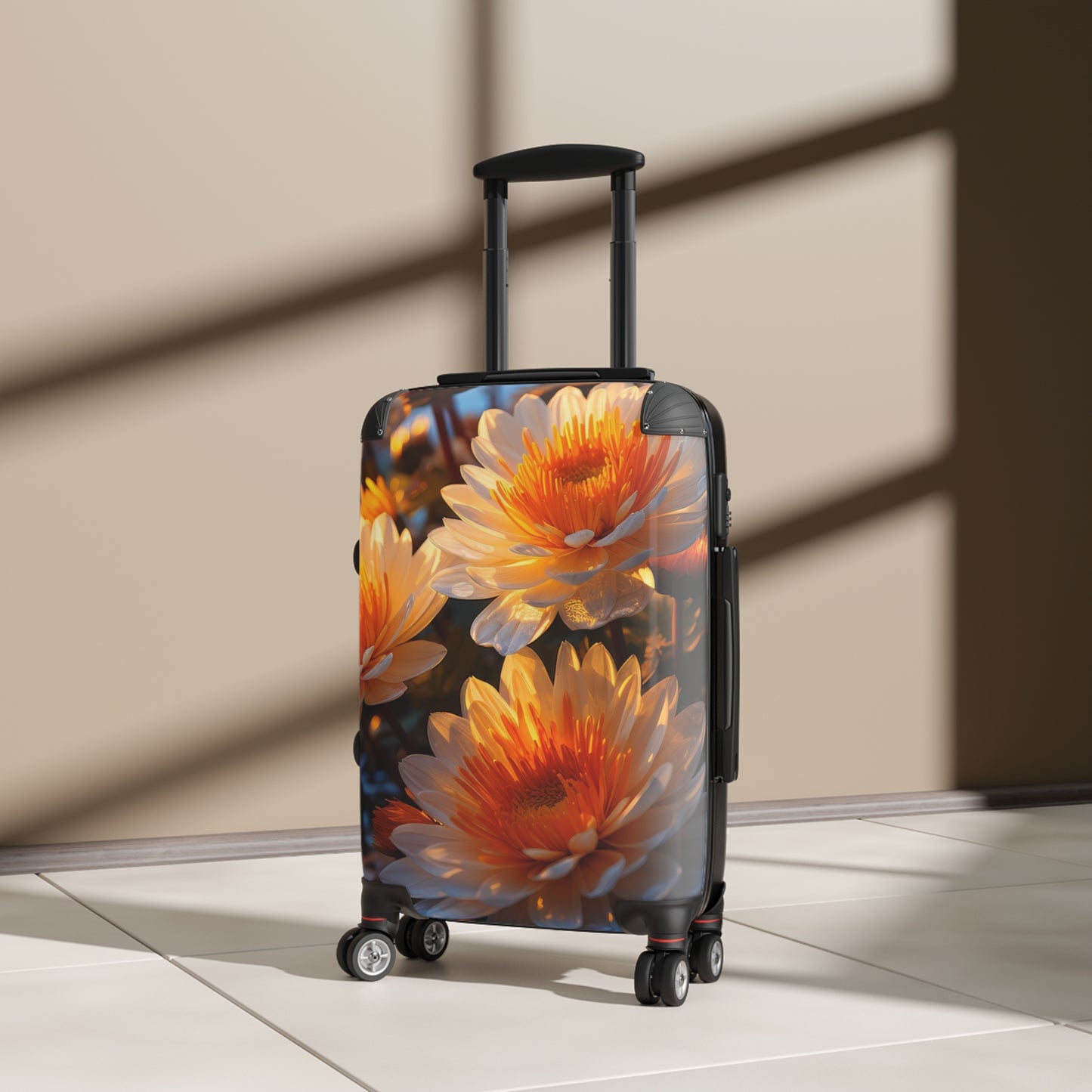 Nature Flowers Floral White Bloom Art Carry-On Suitcase - Stylish Luggage for Travelers