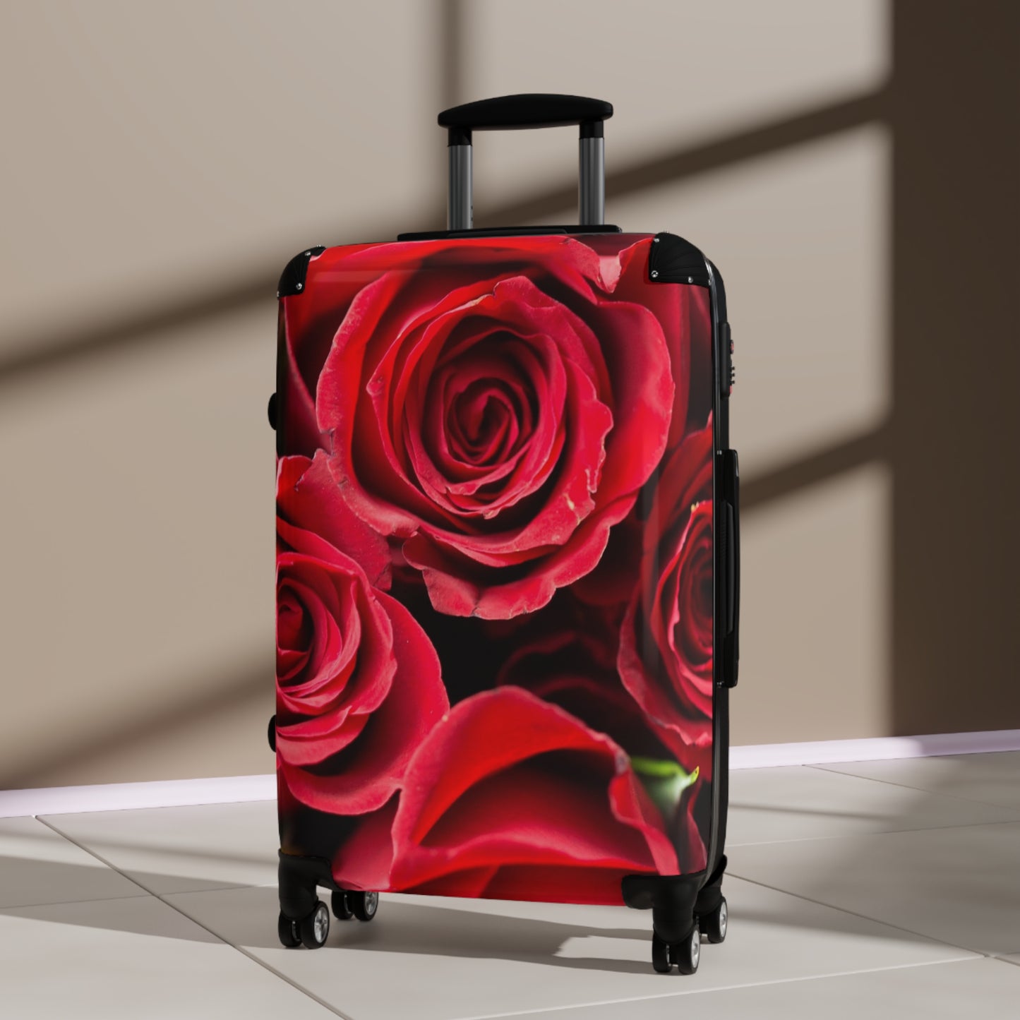 Nature Flowers Floral Red Roses  Daisy Art Carry-On Suitcase - Stylish Luggage for Travelers