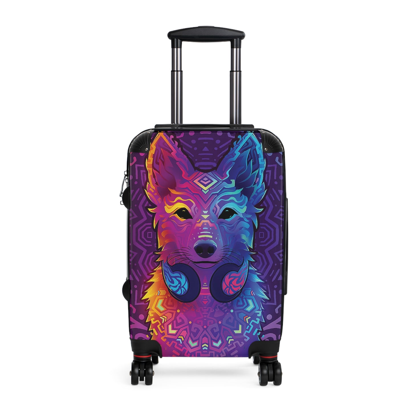 Abstract Dog DJ Digital Art Carry-On Suitcase - Stylish Luggage for Travelers