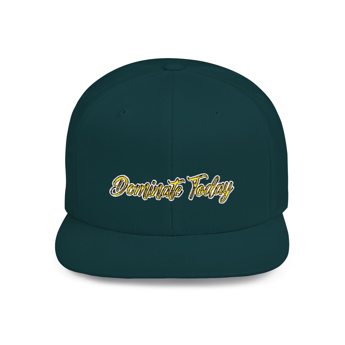 Text Dominate Today Flat Bill Snapback – Lightweight, Custom Fit, Premium Quality