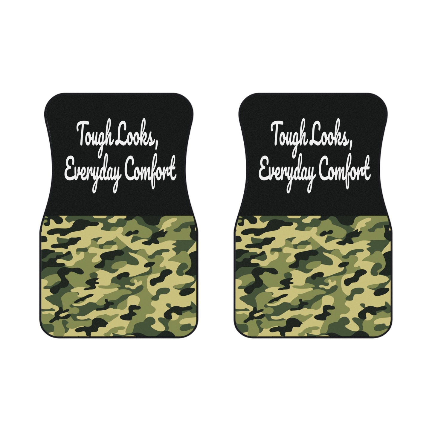 Army Tough Looks, Everyday Comfort Car Floor Mats – 2-Piece Front Set, Durable & Stylish, Universal Fit