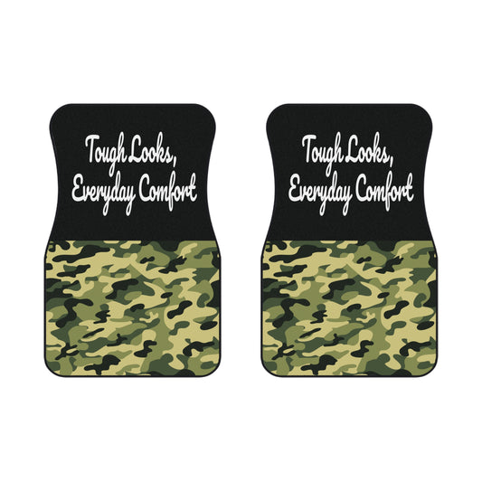 Army Tough Looks, Everyday Comfort Car Floor Mats – 2-Piece Front Set, Durable & Stylish, Universal Fit
