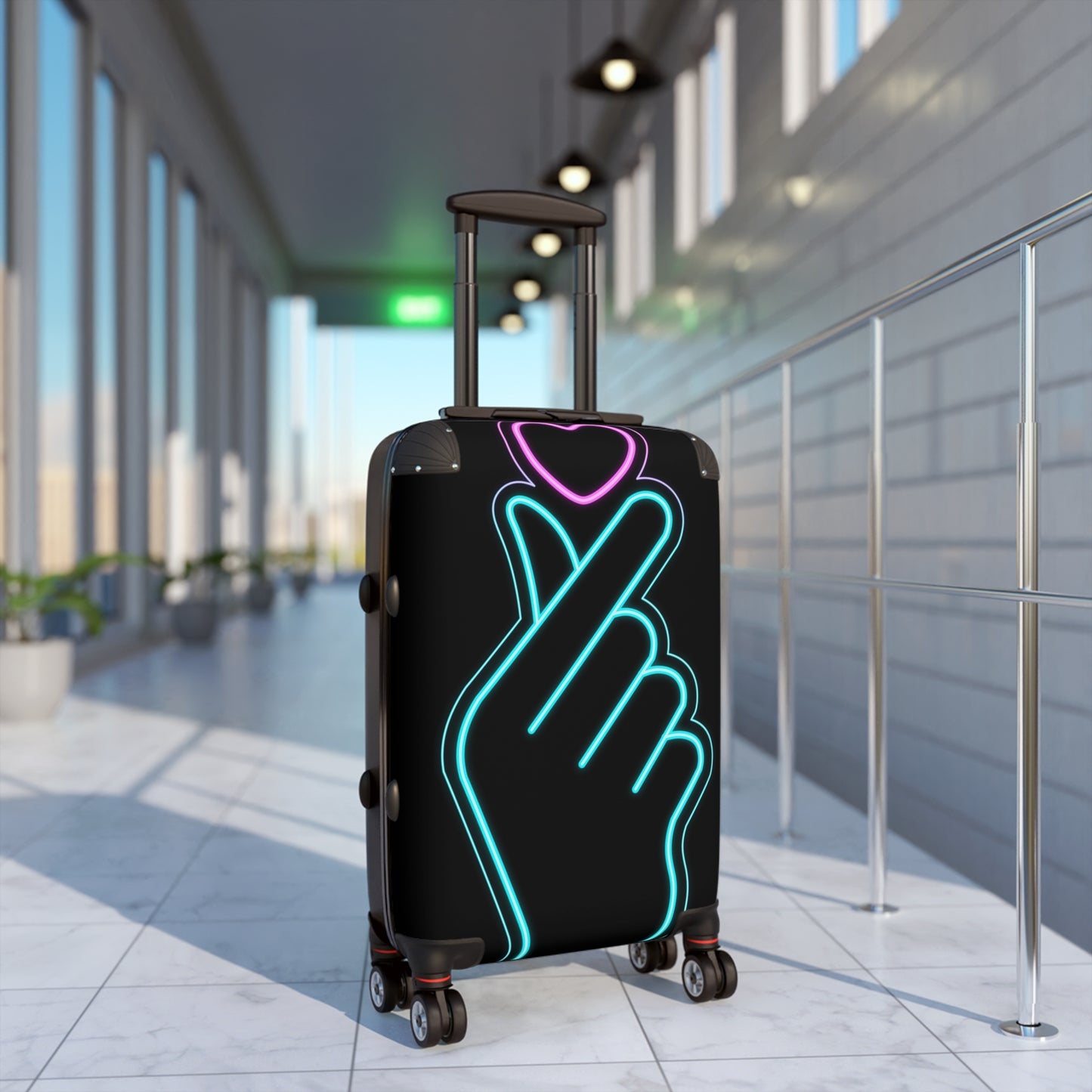 Love Glowing Finger Heart Art Carry-On Suitcase - Stylish Luggage for Travelers