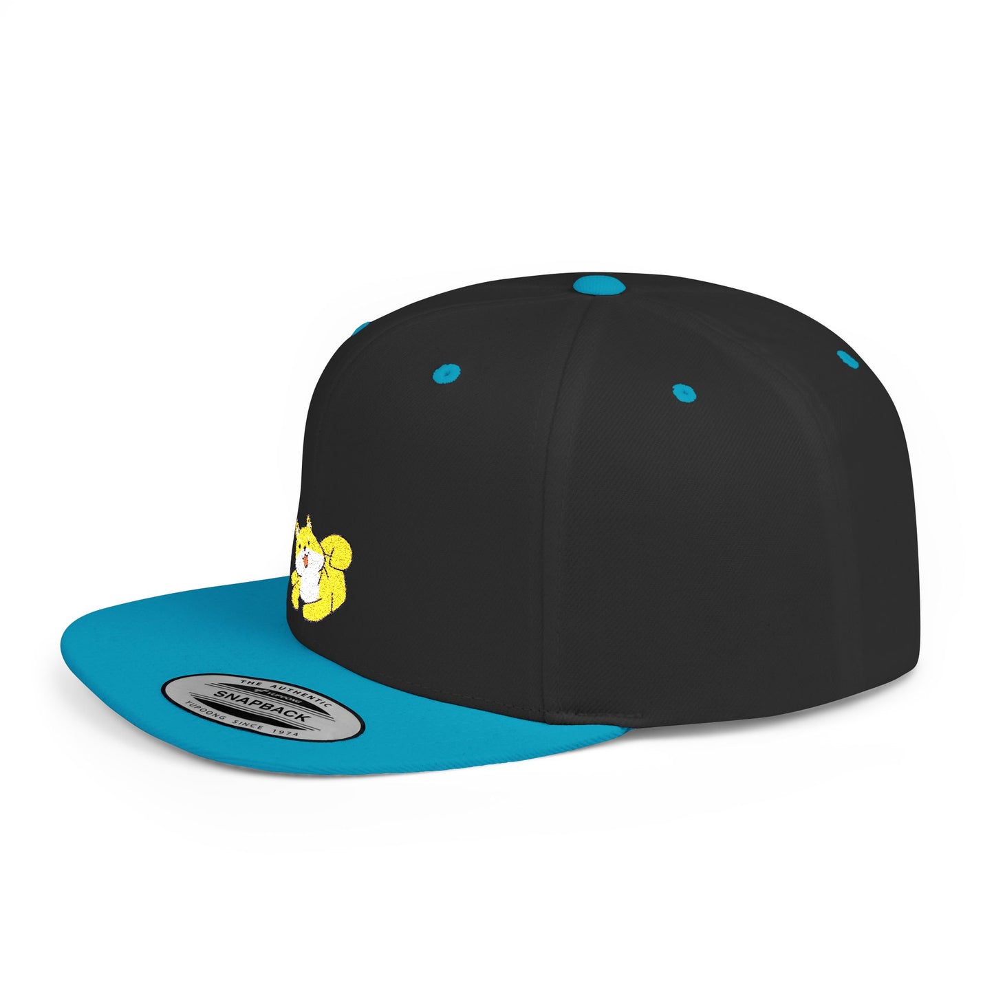 Icons Embroidered Shiba Inu Flat Bill Snapback – Lightweight, Custom Fit, Premium Quality
