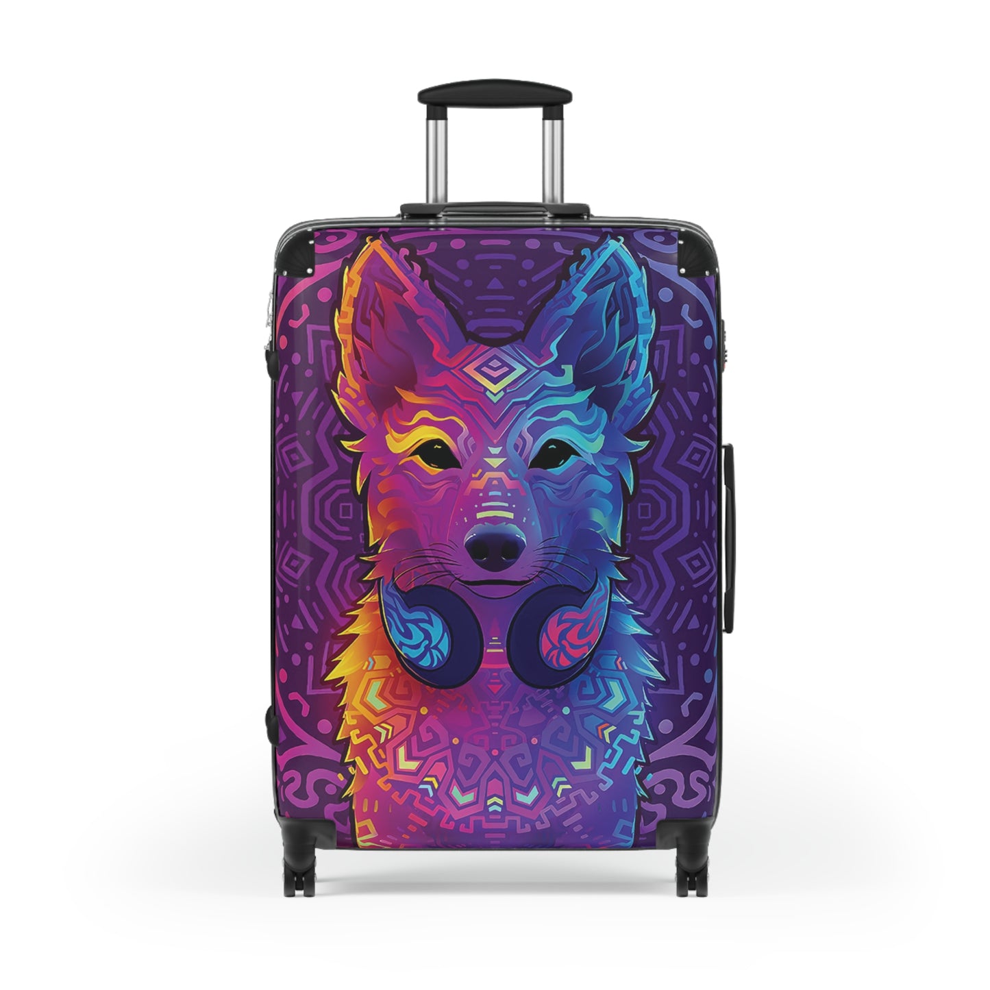 Abstract Dog DJ Digital Art Carry-On Suitcase - Stylish Luggage for Travelers