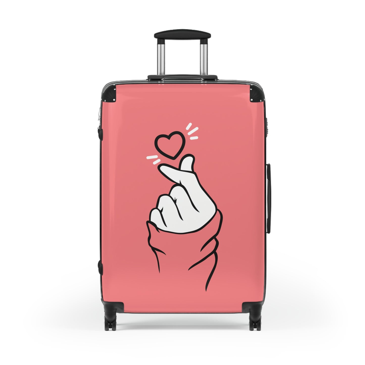 Love Finger Heart Pink Art Carry-On Suitcase - Stylish Luggage for Travelers