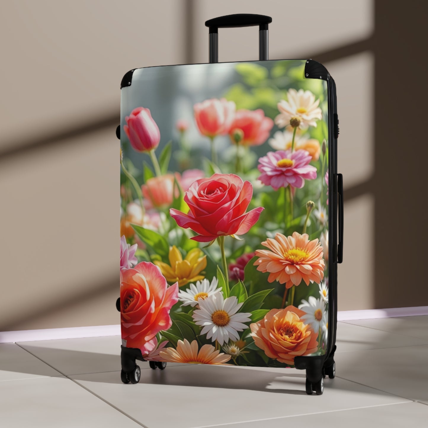 Nature Flowers Floral Garden Scene Art Carry-On Suitcase - Stylish Luggage for Travelers