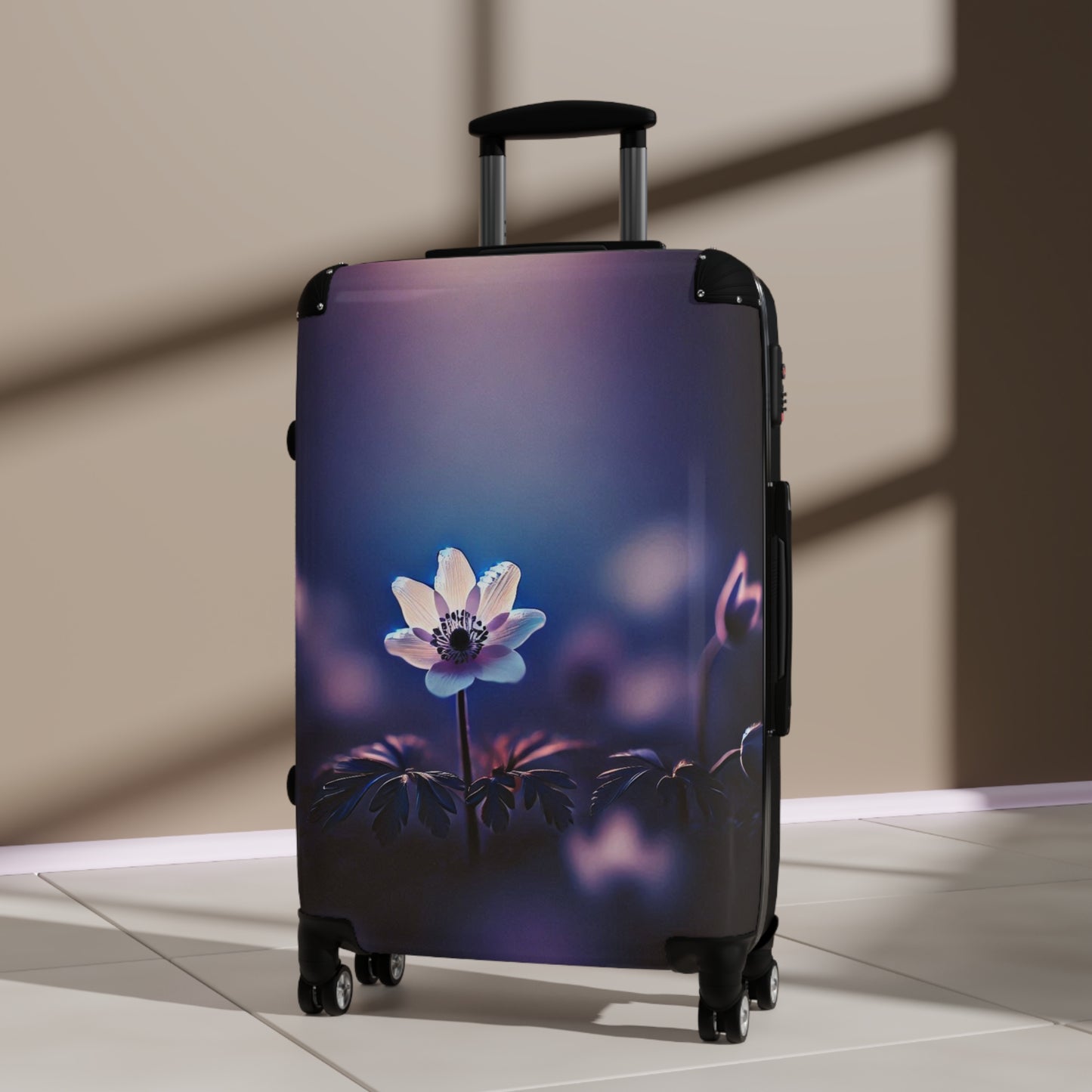 Nature Flowers Floral Blue and Pink Art Carry-On Suitcase - Stylish Luggage for Travelers