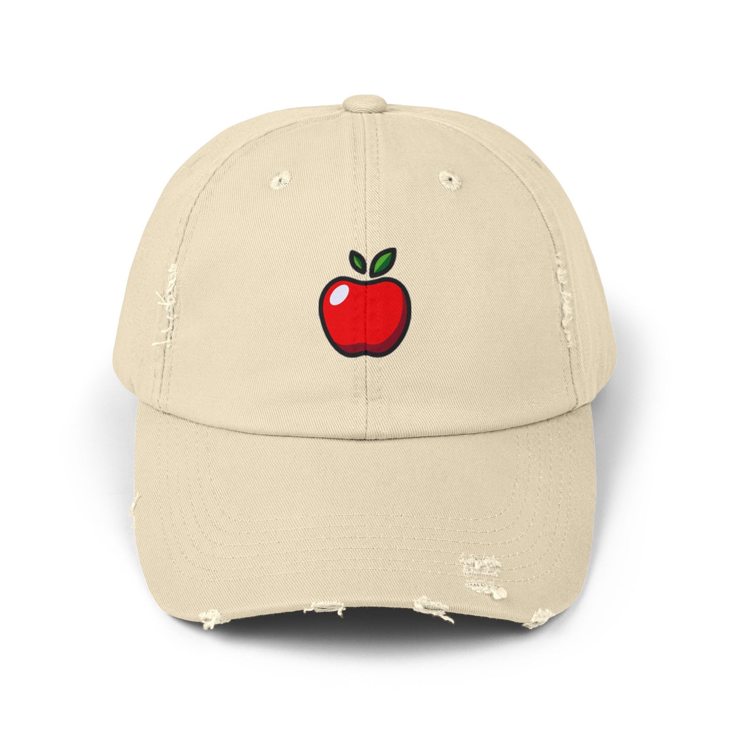 Apple Vintage Distressed Dad Hat Unisex Adjustable Cotton Twill Baseball Cap for Casual Everyday Wear