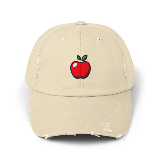 Apple Vintage Distressed Dad Hat Unisex Adjustable Cotton Twill Baseball Cap for Casual Everyday Wear