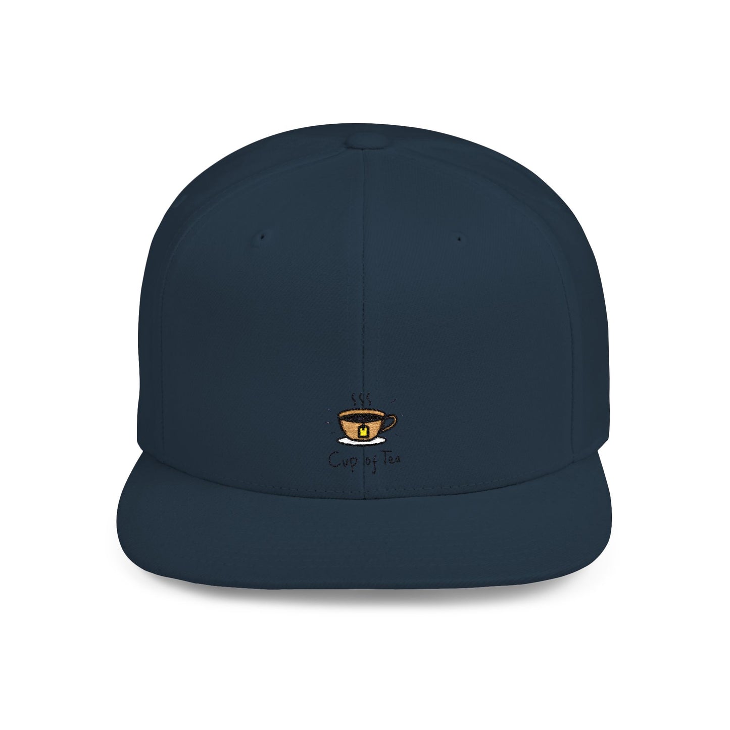 Icons Embroidered Tea Cup Flat Bill Snapback – Lightweight, Custom Fit, Premium Quality