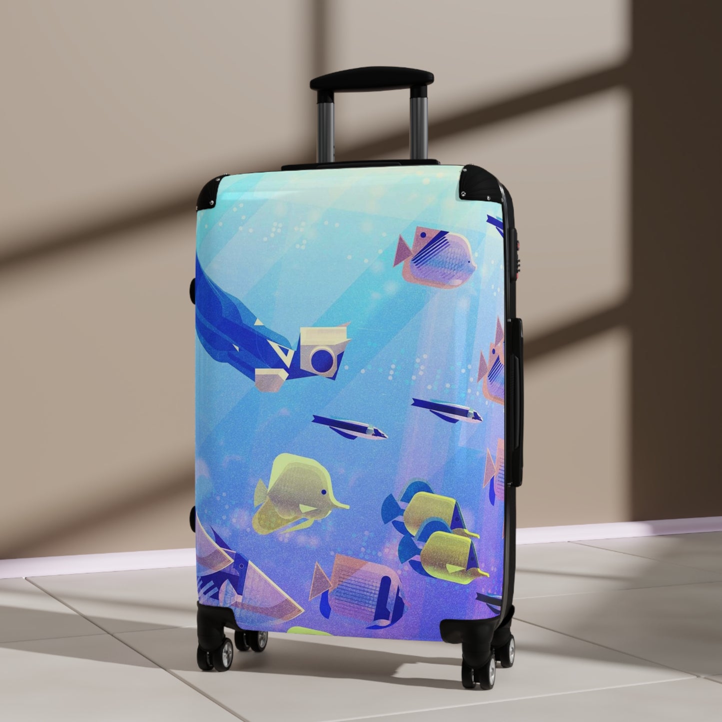 Abstract Underwater Fish Art Carry-On Suitcase - Stylish Luggage for Travelers