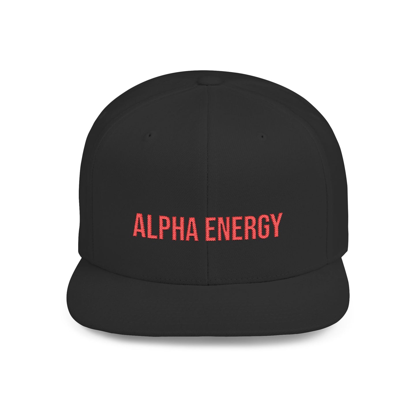 Text Alpha Energy Flat Bill Snapback – Lightweight, Custom Fit, Premium Quality