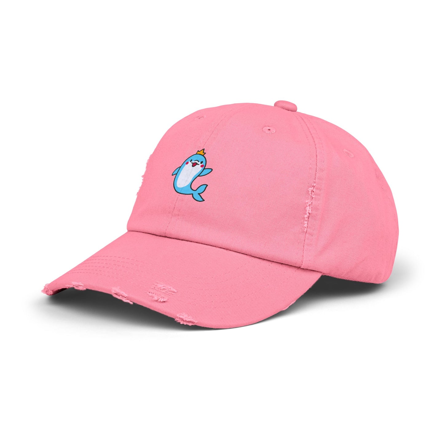 Dolphin Crown Vintage Distressed Dad Hat Unisex Adjustable Cotton Twill Baseball Cap for Casual Everyday Wear