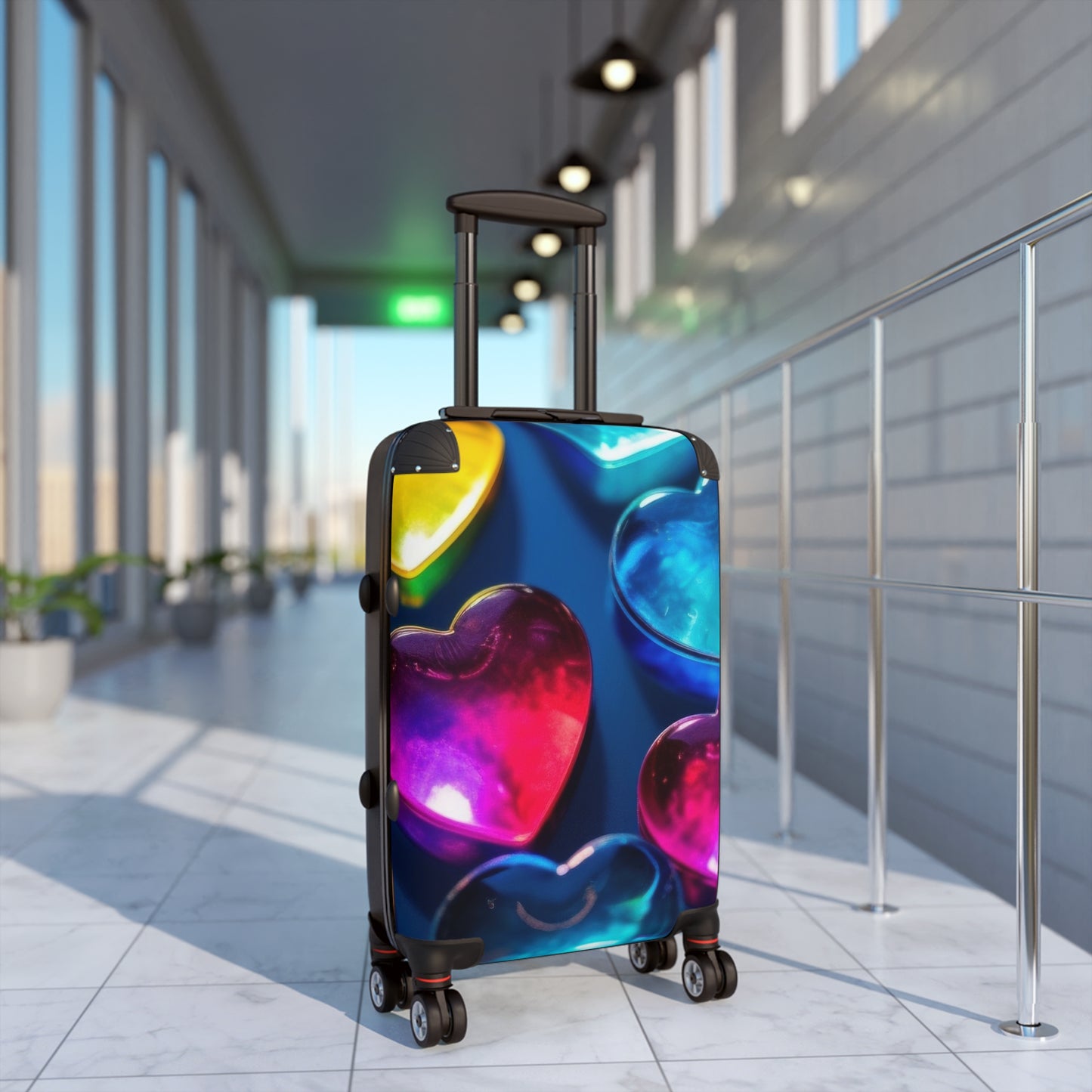 Love Heart 3D Art Carry-On Suitcase - Stylish Luggage for Travelers