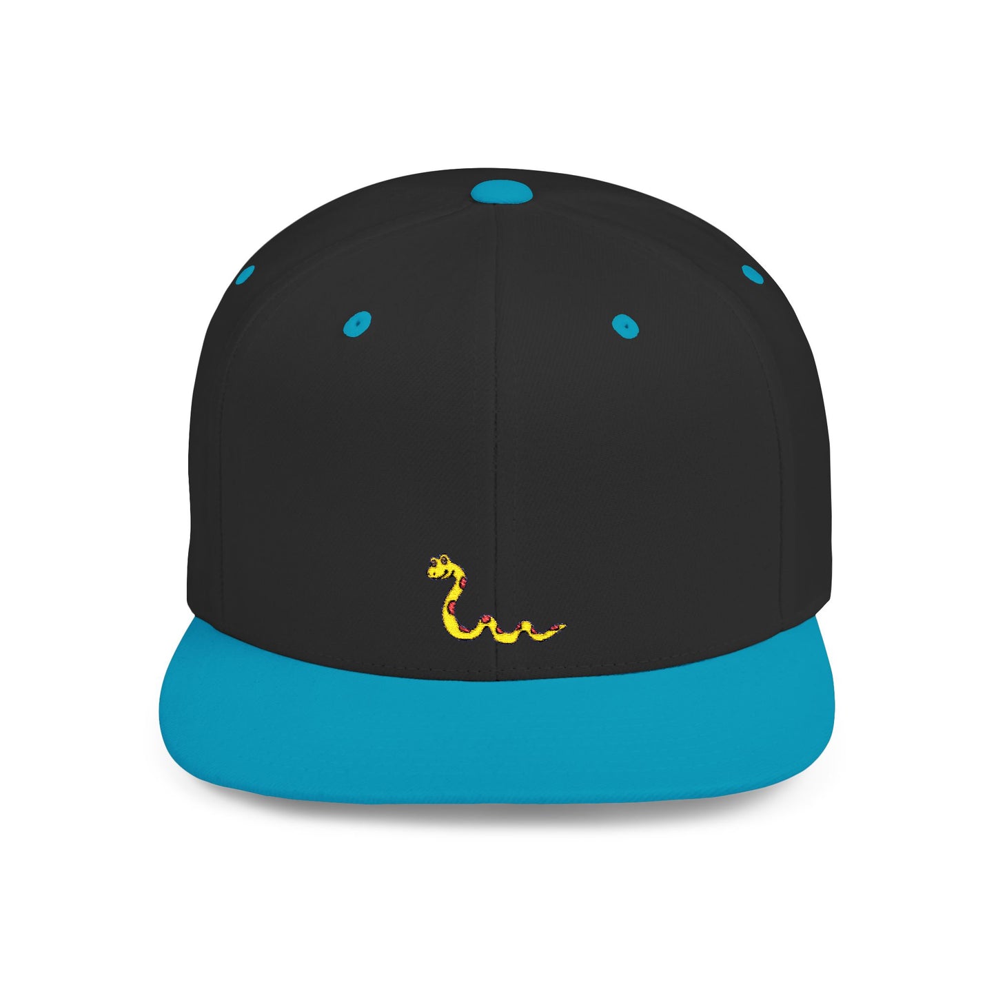 Icons Embroidered Snake Yellow Flat Bill Snapback – Lightweight, Custom Fit, Premium Quality