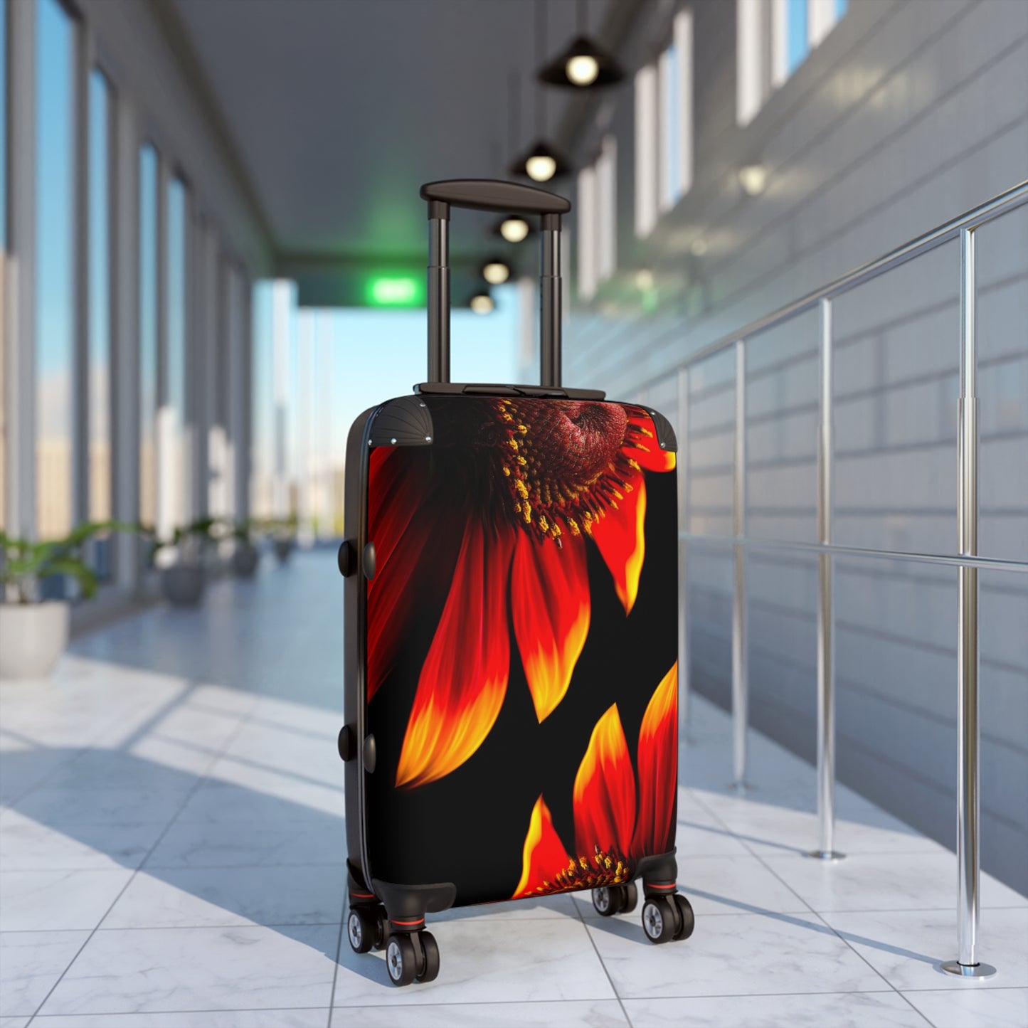 Nature Flowers Floral Red Petaled Art Carry-On Suitcase - Stylish Luggage for Travelers
