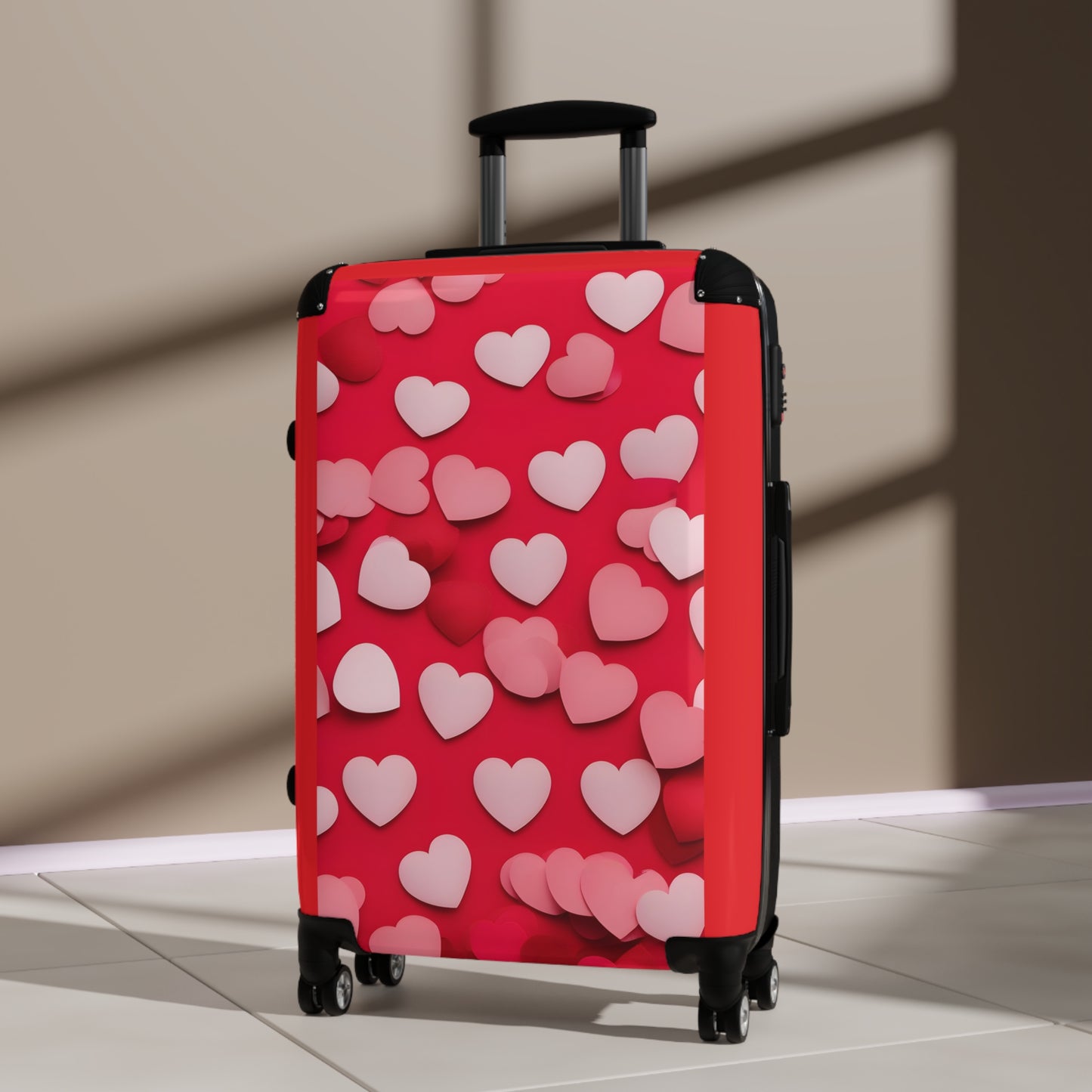 Love Heart Reds Art Carry-On Suitcase - Stylish Luggage for Travelers