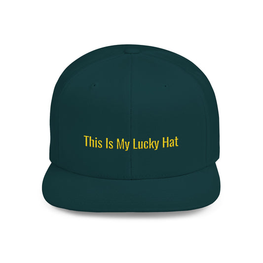 Text This Is My Lucky Hat Flat Bill Snapback – Lightweight, Custom Fit, Premium Quality