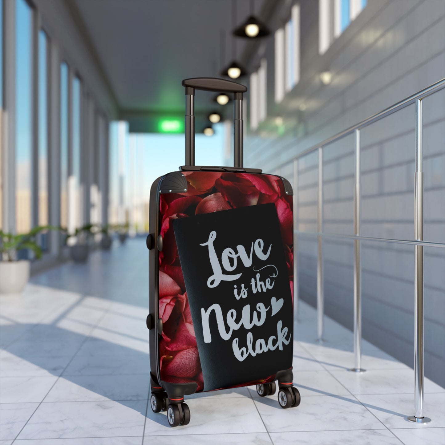 Love New Black Art Carry-On Suitcase - Stylish Luggage for Travelers