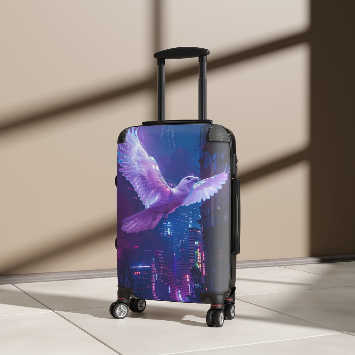 Animals Bird Glowing Purple Art Carry-On Suitcase - Stylish Luggage for Travelers