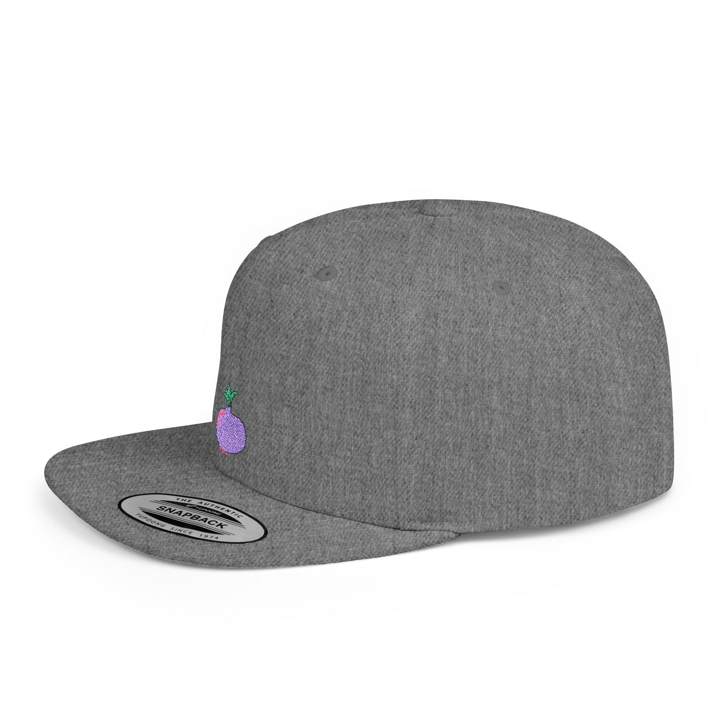 Icons Embroidered Purple Onion Flat Bill Snapback – Lightweight, Custom Fit, Premium Quality