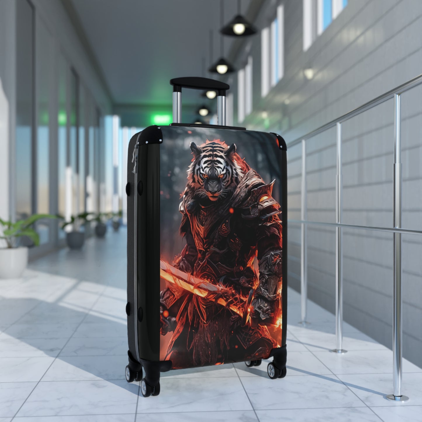 Art Tiger Warrior Fire Carry-On Suitcase - Stylish Luggage for Travelers