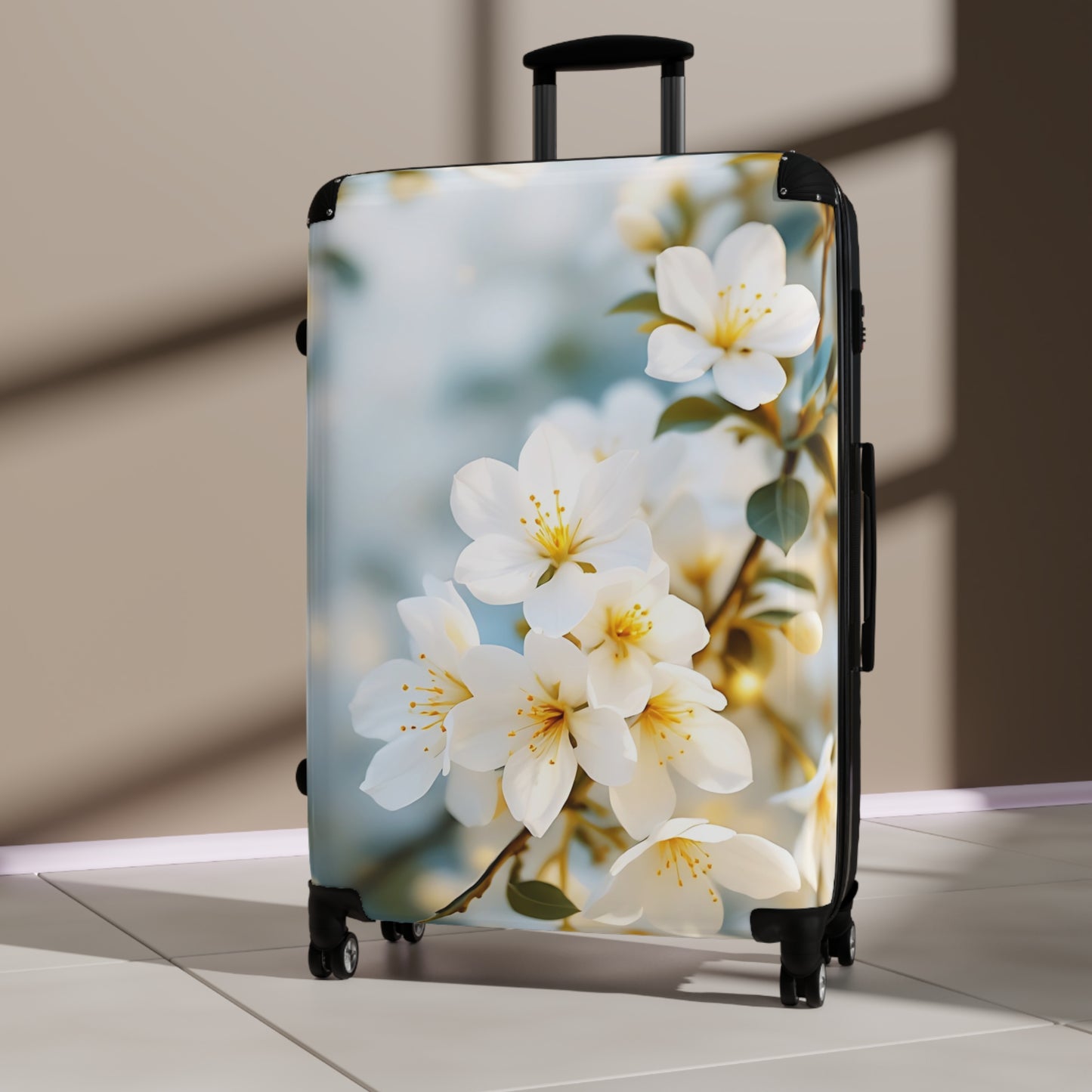 Nature Flowers Floral White Cherry Art Carry-On Suitcase - Stylish Luggage for Travelers