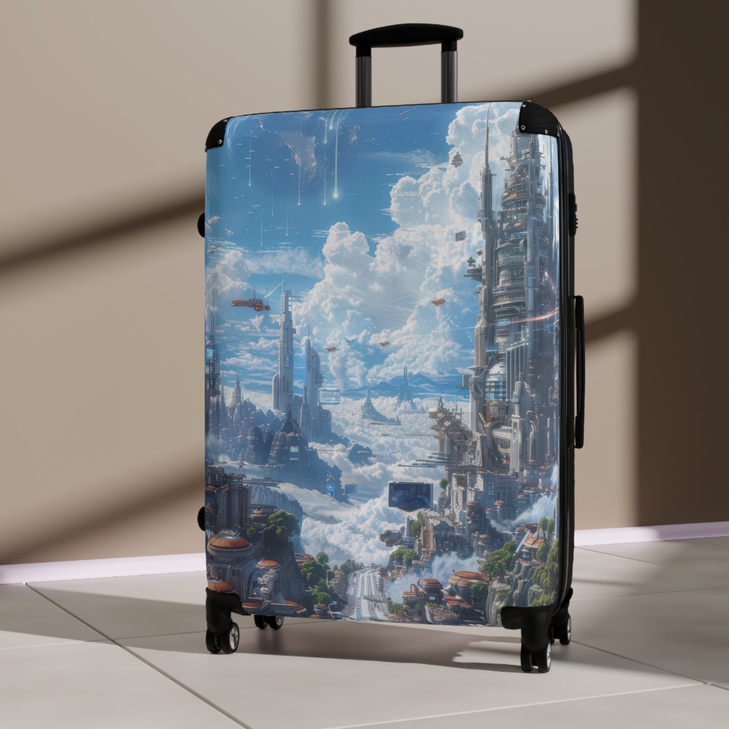 Nature Futuristic Cityscape Art Carry-On Suitcase - Stylish Luggage for Travelers