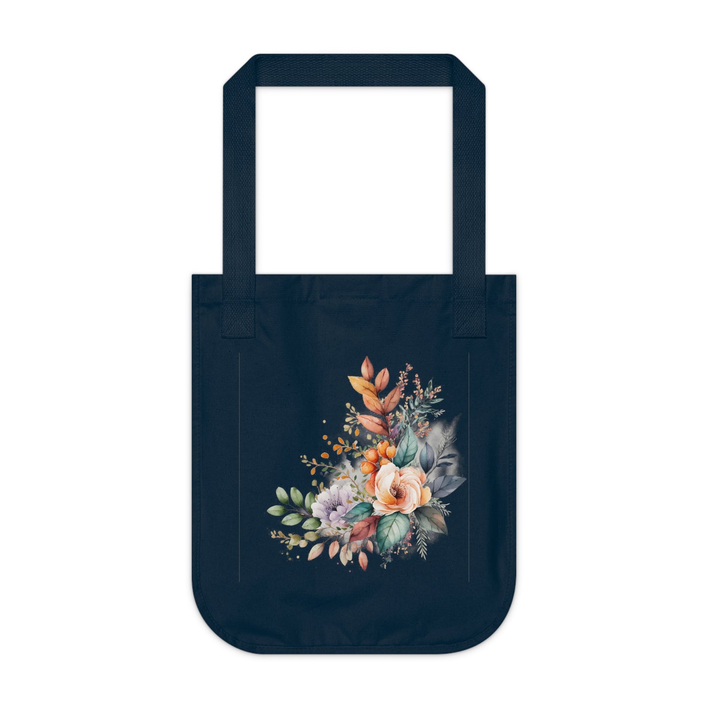 Flowers Watercolor Floral Organic Canvas Tote Bag - Eco-Friendly Carryall for Everyday Use
