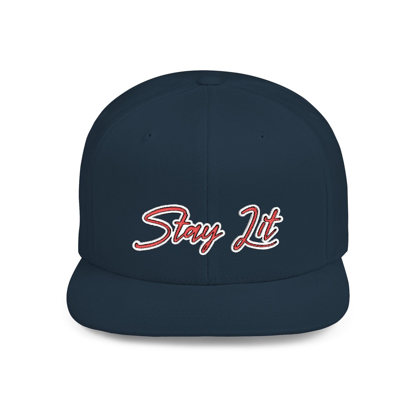 Text Stay Lit Flat Bill Snapback – Lightweight, Custom Fit, Premium Quality