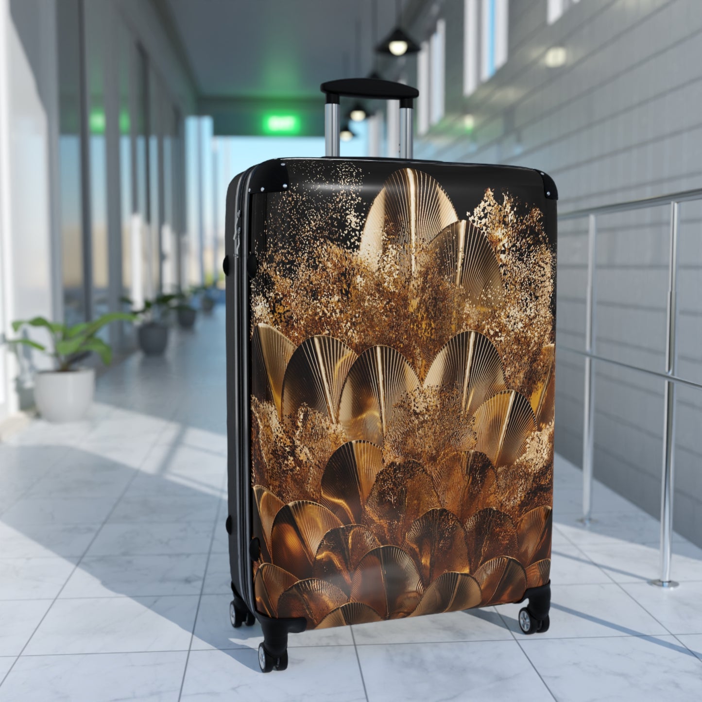 Abstract Peacock Feathers Art Carry-On Suitcase - Stylish Luggage for Travelers