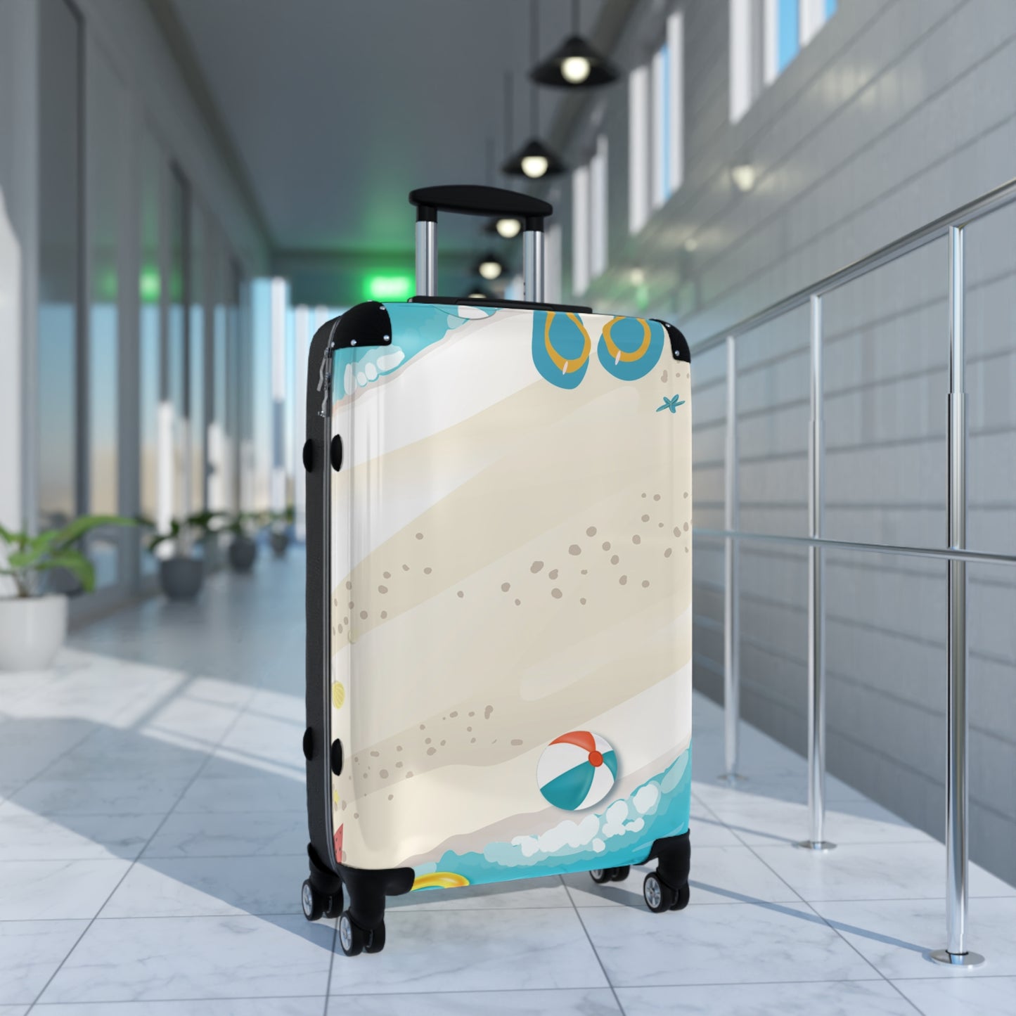 Nature Summer Beach Cartoon Art Carry-On Suitcase - Stylish Luggage for Travelers