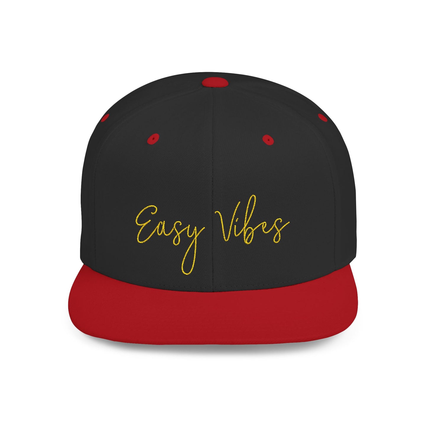 Text Easy Vibes Flat Bill Snapback – Lightweight, Custom Fit, Premium Quality