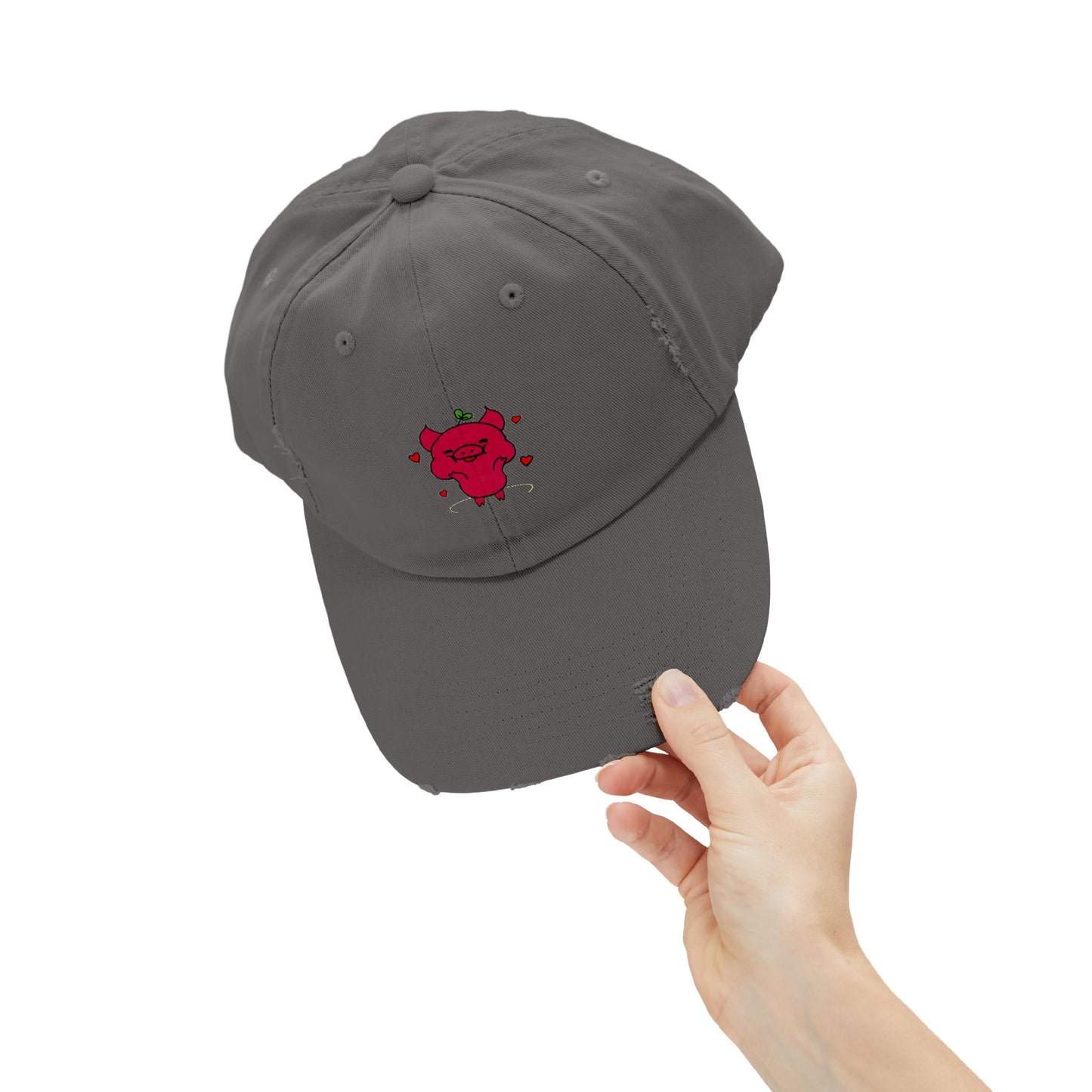 Pig Vintage Distressed Dad Hat Unisex Adjustable Cotton Twill Baseball Cap for Casual Everyday Wear