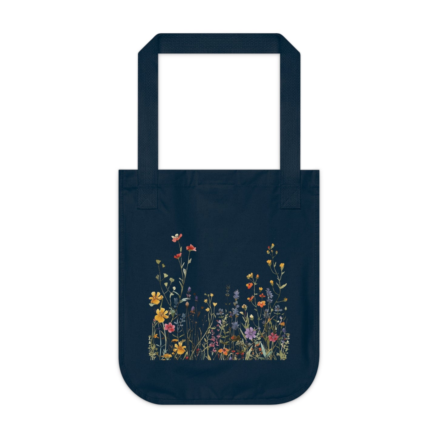 Flowers Background Floral Organic Canvas Tote Bag – Eco-Friendly Shopping & Beach Accessory
