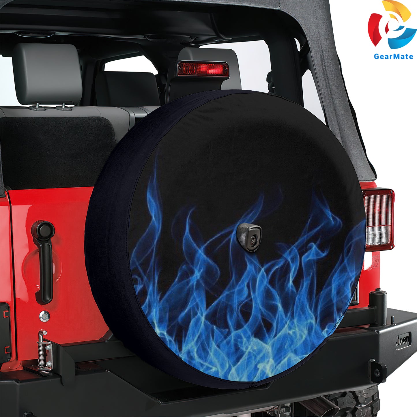 Blue Flame Spare Tire Cover – Premium Waterproof UV Resistant Protector