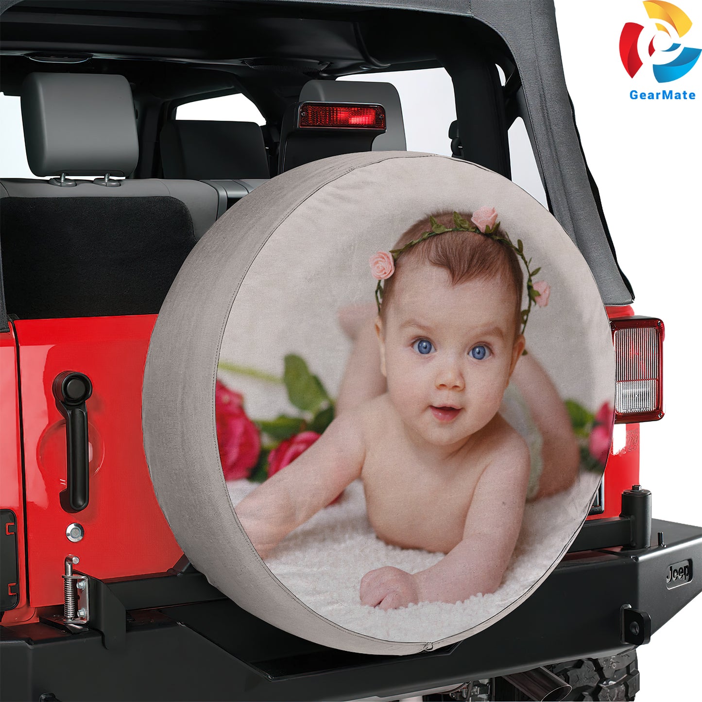 Cute Baby Rose Flowers Spare Tire Cover – Premium Waterproof UV Resistant Protector