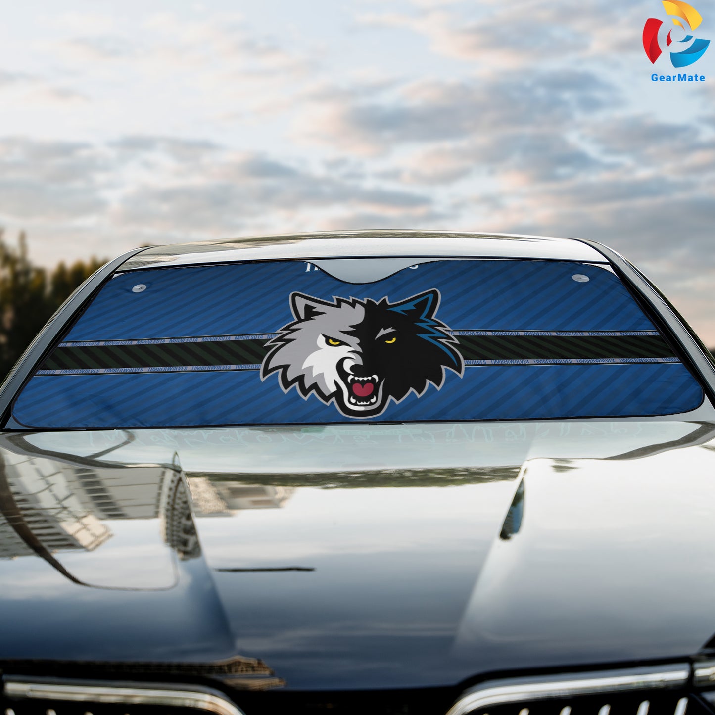 Minnesota Timberwolves NBA Blue Reflective Car Sunshade – Premium Heat & UV Protection, Universal Fit