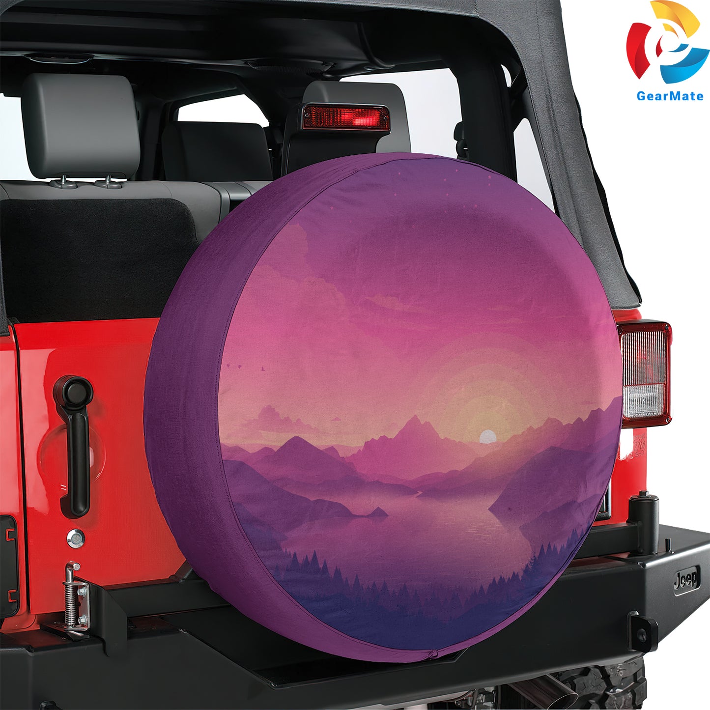 Lakeside Pink Sky Sunset Spare Tire Cover – Premium Waterproof UV Resistant Protector