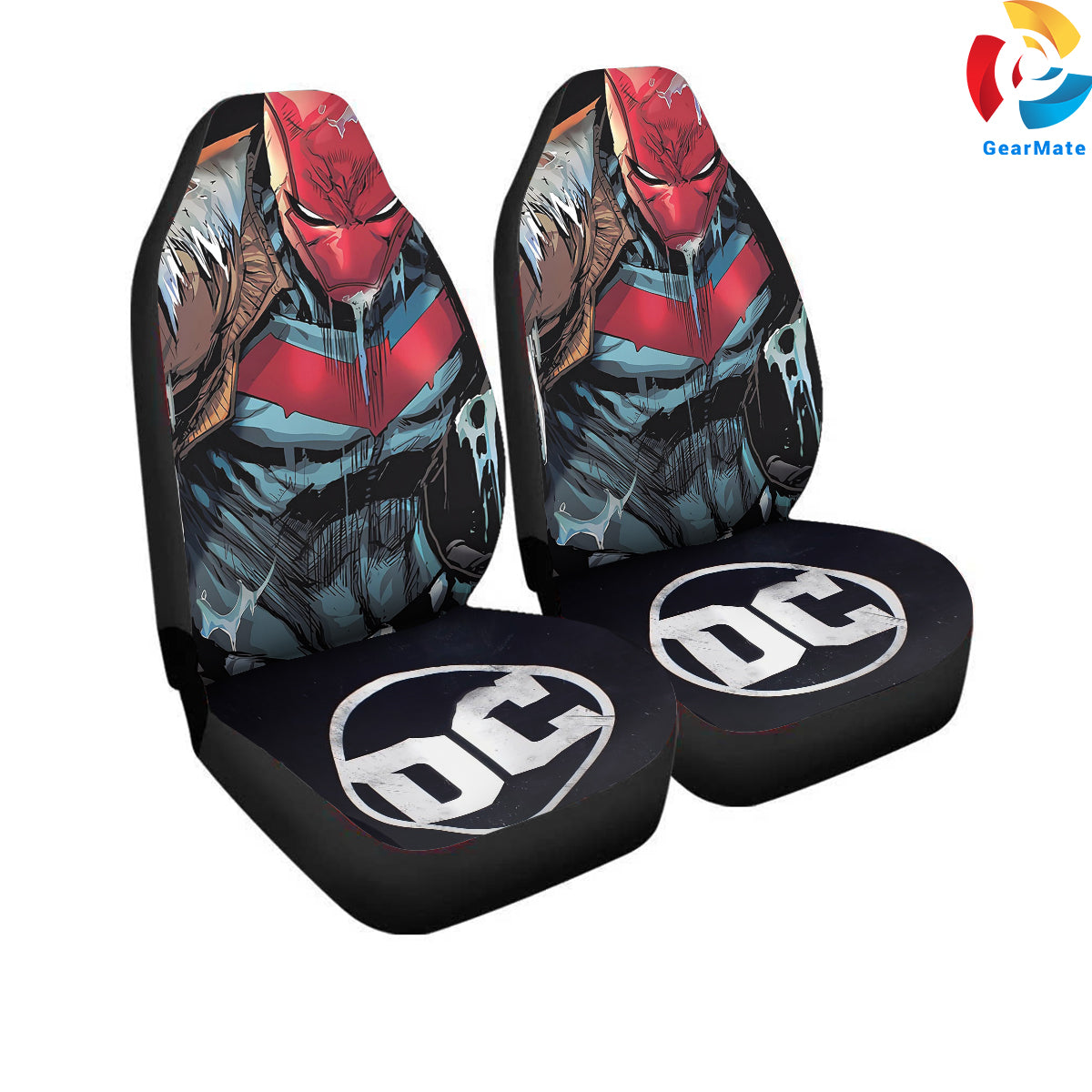 Red Hood DC Car Seat Covers – High Quality Graphic and Polar Fleece Protector Set