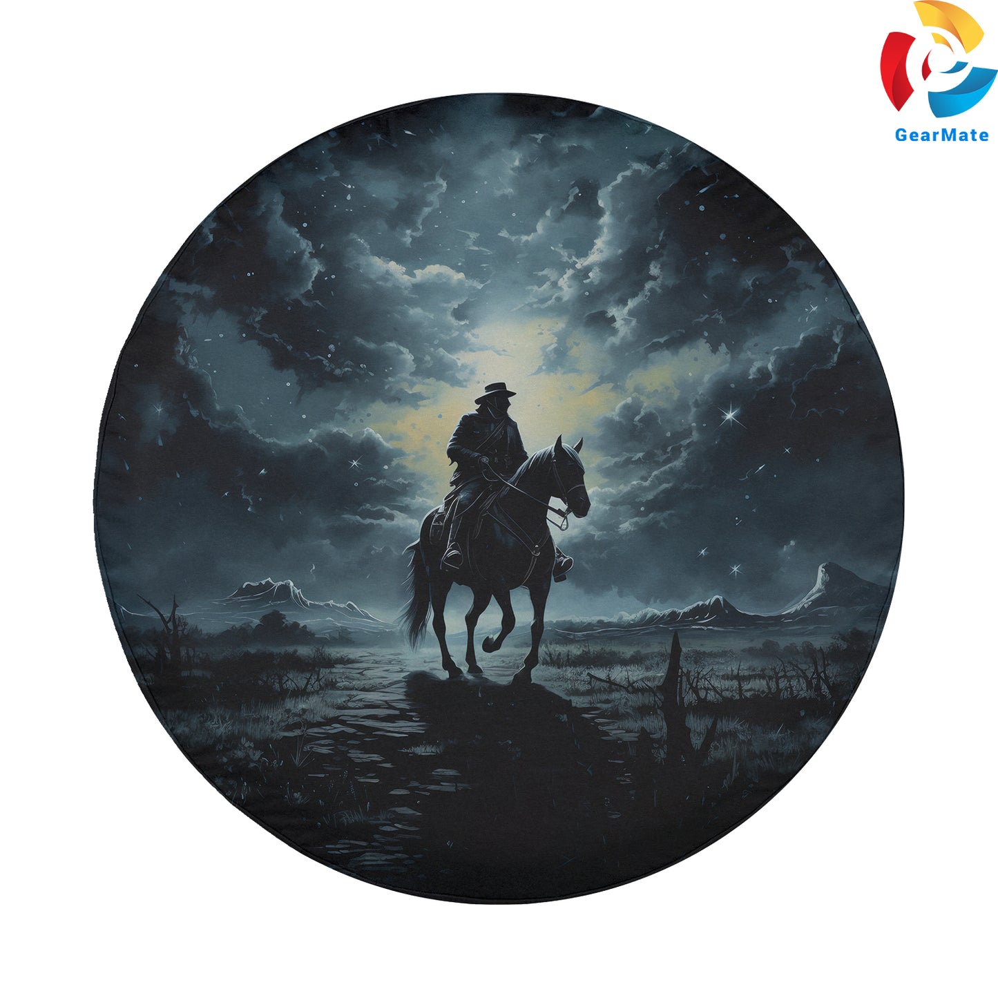 Cowboy Horse Night Spare Tire Cover – Premium Waterproof UV Resistant Protector