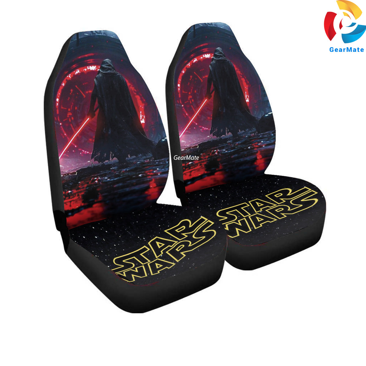 Darth Vader Red Sword Car Seat Covers – High Quality Graphic and Polar Fleece Protector Set